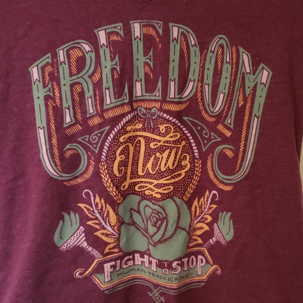 Freedom Now Stop Human Trafficking V-Neck Tee